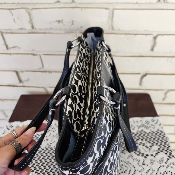 Coach Chelsea Heritage Stripe Signature Handbag Tote Purse - Picture 10 of 14